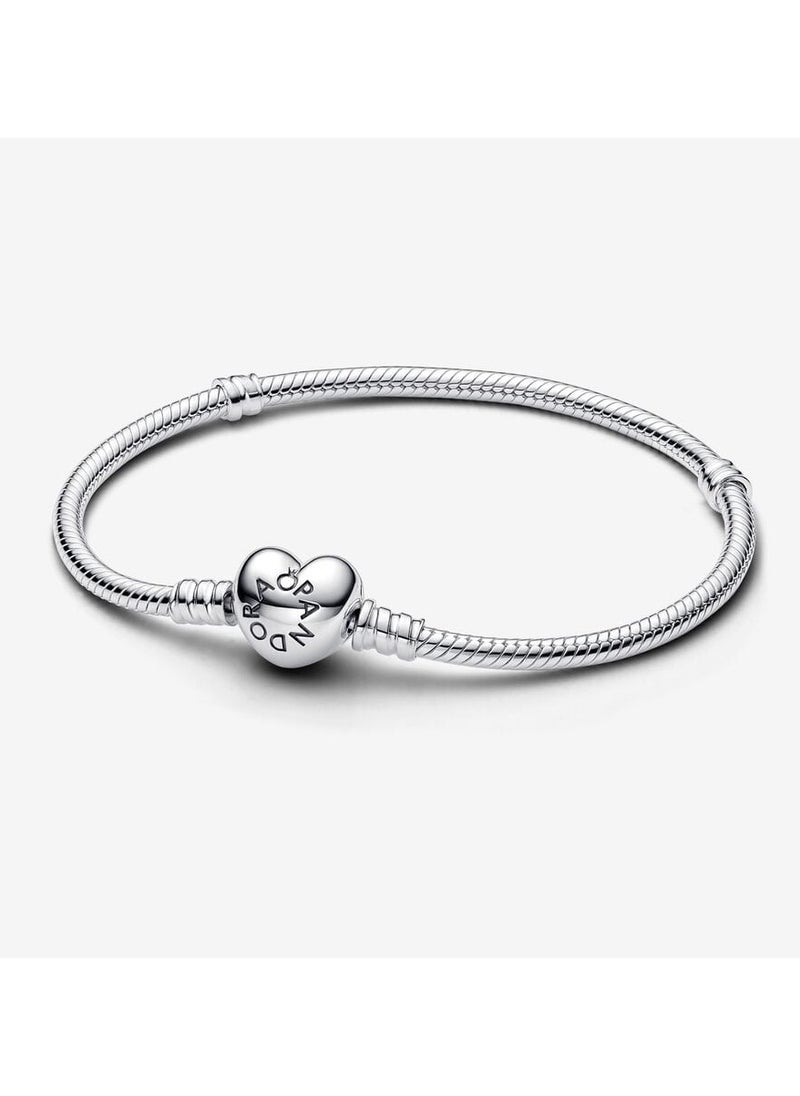Pandora Violet Pandora Moments Snake Mesh Heart Clasp Bracelet  - Image 4
