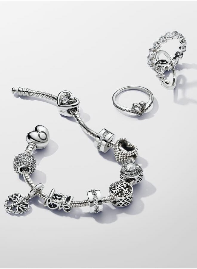 Pandora Violet Pandora Moments Snake Mesh Heart Clasp Bracelet  - Image 5