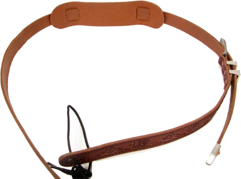 Gretsch 0022 000 Tooled Vintage Leather Guitar Strap – Walnut - Image 5