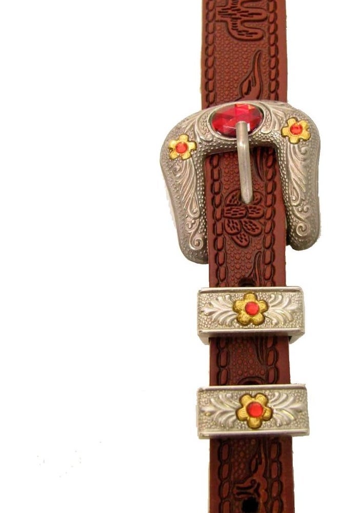 Gretsch 0022 000 Tooled Vintage Leather Guitar Strap – Walnut - Image 3