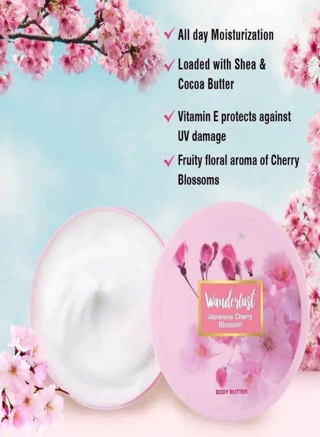 Wanderlust Japanese Cherry Blossom Body Butter 48-Hour Intense Hydration with Pure Shea Butter Winter Deep Moisturizing Cream for Women (200ml) - Image 3