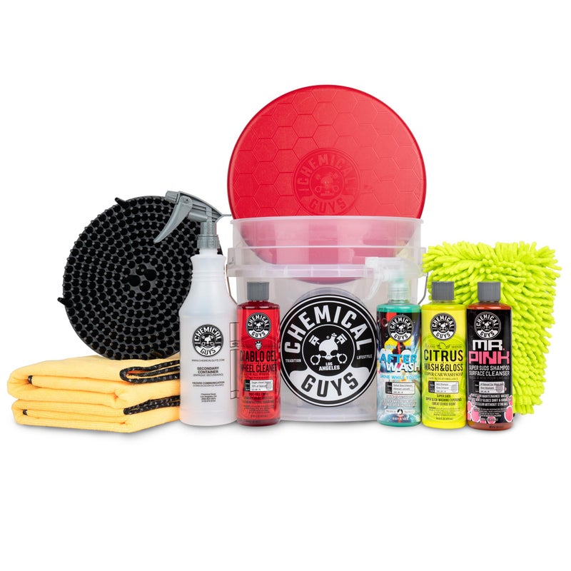 Chemical Guys HOL121 Best Car Wash Bucket Kit Safe for Cars Trucks SUVs RVs  More 11 Items