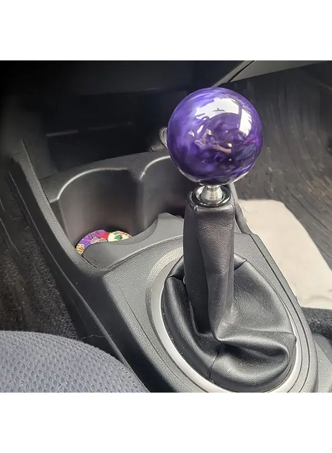 Deep Purple Acrylic Gear Shift Knob Comfort Grip Round Ball Design With 3 Adapters - Image 5