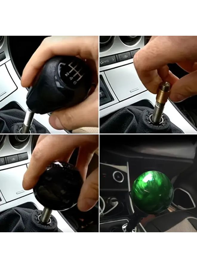Deep Purple Acrylic Gear Shift Knob Comfort Grip Round Ball Design With 3 Adapters - Image 4