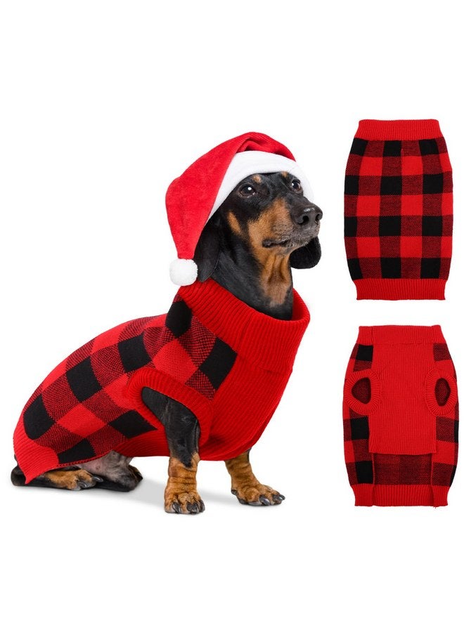 بوماي بوريتي سترة كلاب كلاسيكية منقوشة من PUMYPOREITY مع فتحة للمقود، ملابس محبوكة دافئة قابلة للتمدد للكلاب الصغيرة والمتوسطة الحجم، سترة صوفية ناعمة من الجاكار مع ياقة عالية مرنة لفصل الربيع والخريف والشتاء والكريسماس والطقس البارد - Image 1