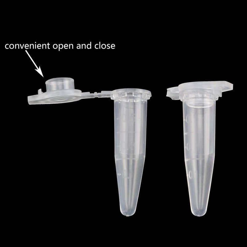 Tegg Centrifuge Tubes 200PCS 0.5 ml Clear Graduated Polypropylene Microcentrifuge Vials Tubes with Attached Lids - Image 2