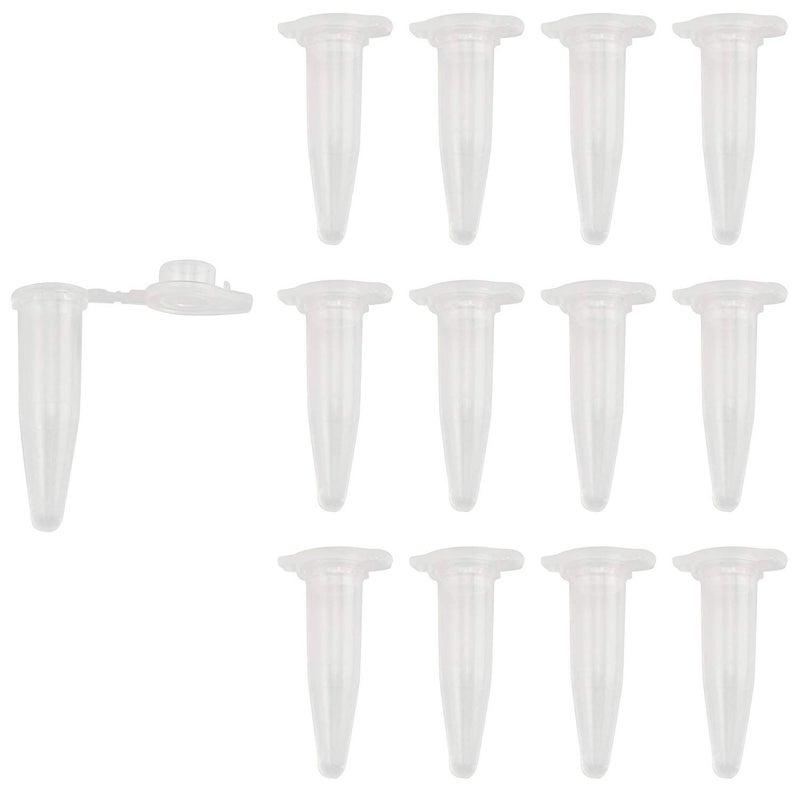 Tegg Centrifuge Tubes 200PCS 0.5 ml Clear Graduated Polypropylene Microcentrifuge Vials Tubes with Attached Lids - Image 1