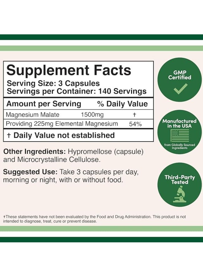 Double Wood Supplements Doublewood Magnesium Malate Capsules 420 - Image 2