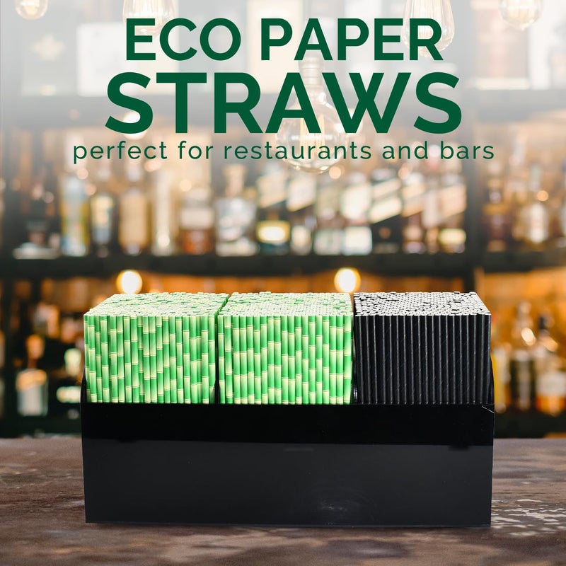 chunspak [1000 Count] Green Bamboo Paper Straws for Drinking  7.75"" x 0.24""  100% Biodegradable - Image 4