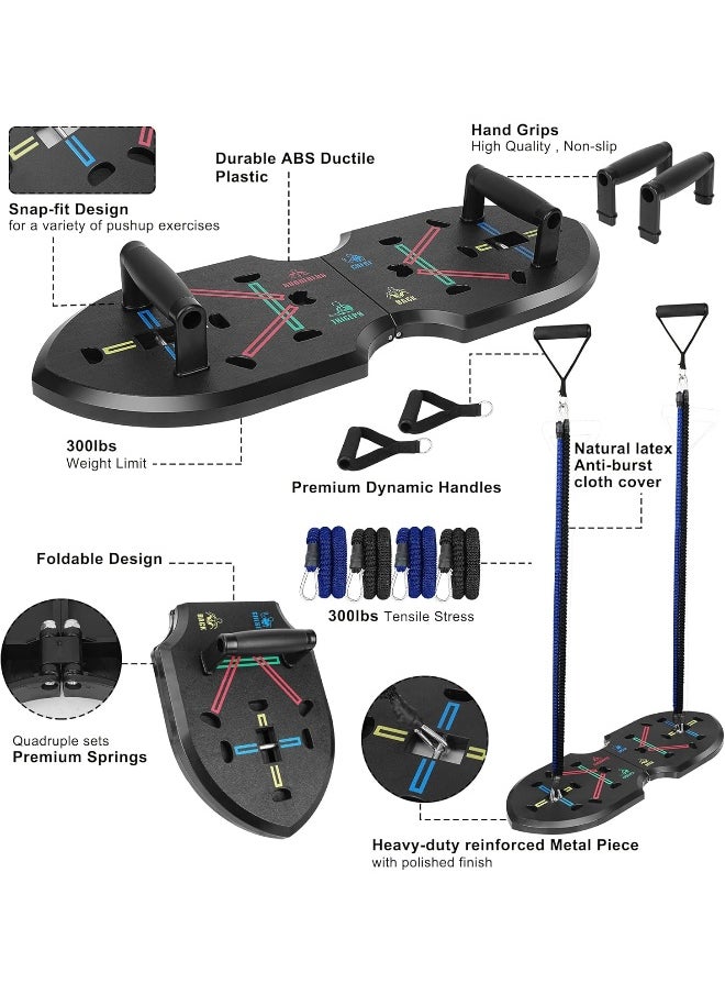 Xinrui - XINRUI Quadropress Push Up Board, Adjustable Push Up Bar for Men and Women, Foldable Push up Handles for Floor, Perfect Pushup Board Fitness, Iron Chest Pro Push Up, Portable Home Workout Equipment - Image 1