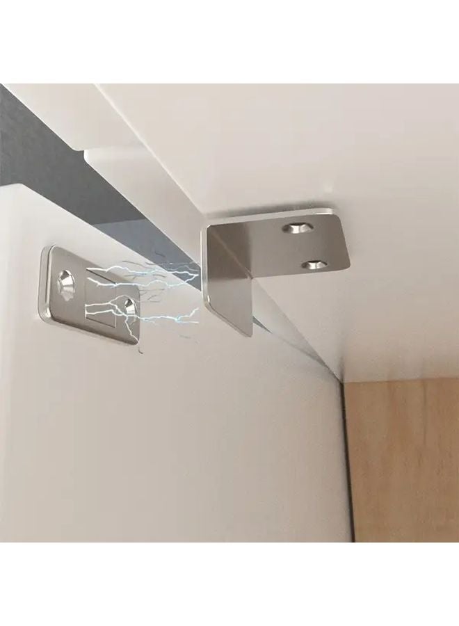 Magnetic Door Catch Latch Invisible Strong Adhesion Drill Free Mount Silvery 2pcs Set - Image 3