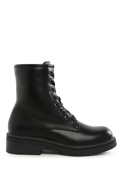 London Rag Faux Leather Lace Up Boots in Black