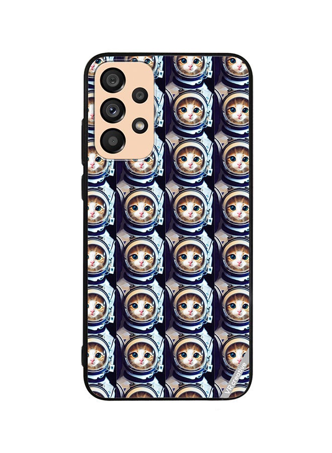 VR CREATIVE Protective Case Cover For Samsung Galaxy A23 Cat Face Inside Astronauts Helmet Pattern Design Multicolour - Image 1