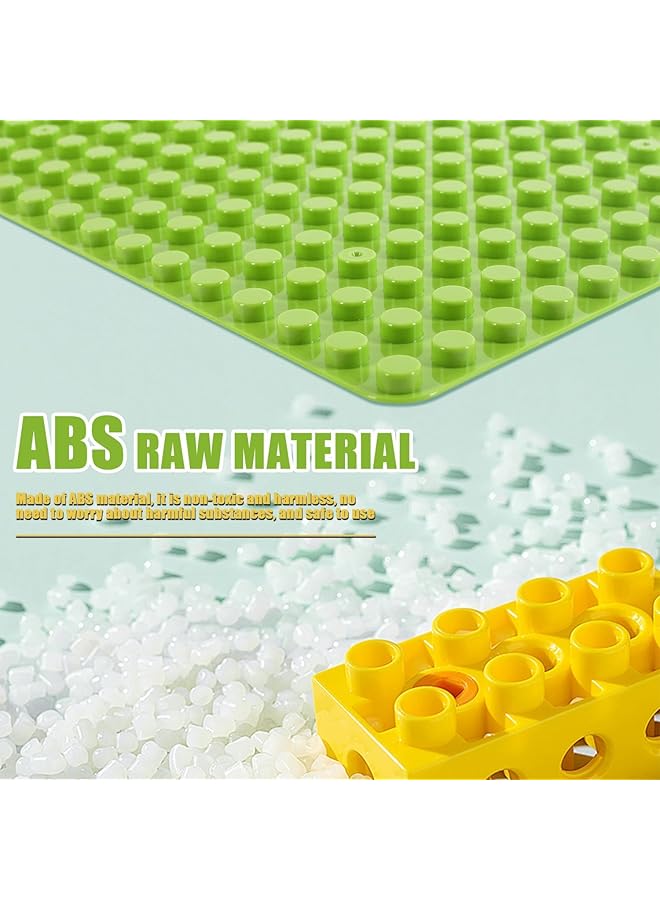 كاست ويف ألواح أساسية لمكعبات البناء الكبيرة متوافقة مع جميع العلامات التجارية الرئيسية 25.5 × 19 سم، ألواح بناء كلاسيكية خضراء، ألواح أساسية للأنشطة الإبداعية للأطفال الصغار والفتيات والفتيان، ألعاب البناء - Image 4