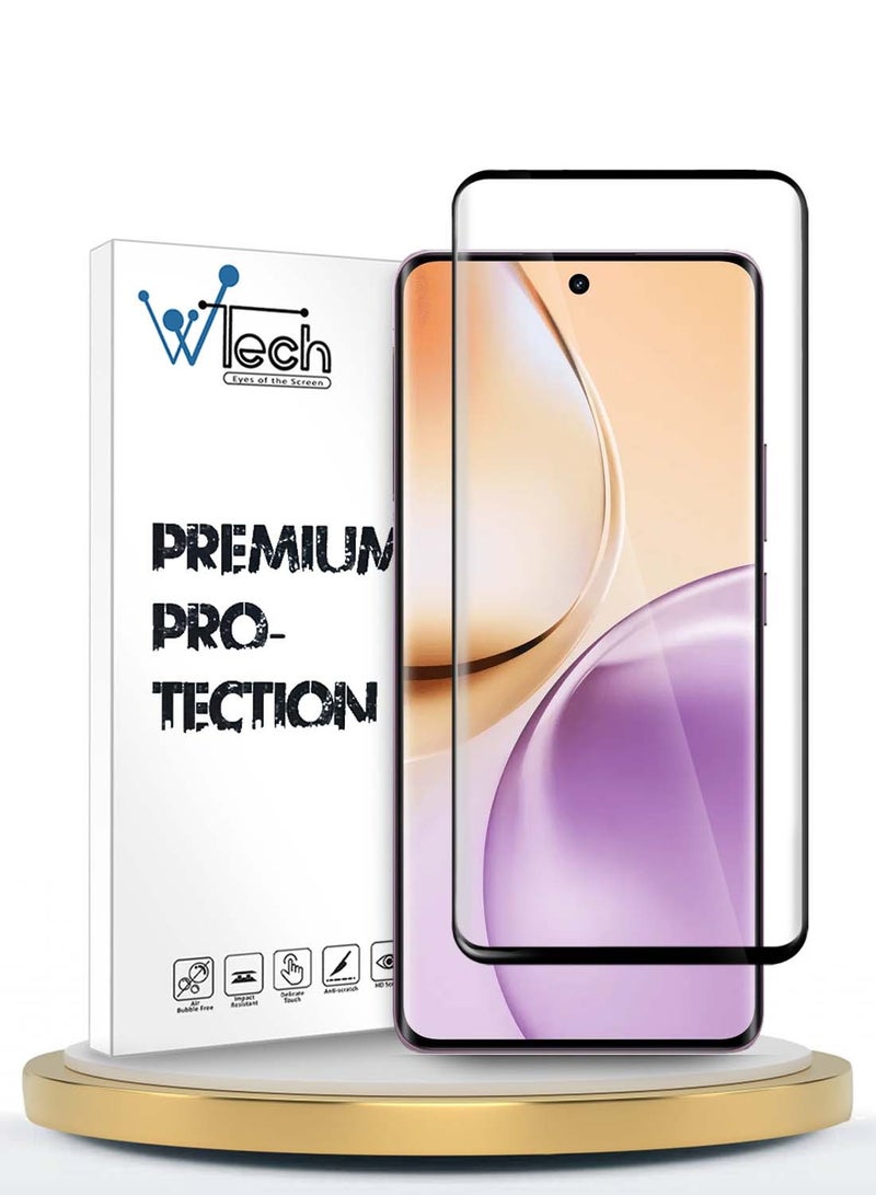 Wtech Realme 14 Pro 5G 2025 Premium Edge-Pro Full Glue Full Cover Tempered Glass Screen Protector (MSGPCN) - Clear/Black - Image 1