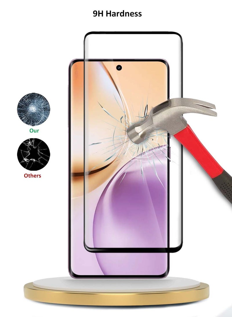 Wtech Realme 14 Pro 5G 2025 Premium Edge-Pro Full Glue Full Cover Tempered Glass Screen Protector (MSGPCN) - Clear/Black - Image 2