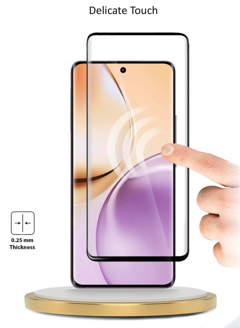 Wtech Realme 14 Pro 5G 2025 Premium Edge-Pro Full Glue Full Cover Tempered Glass Screen Protector (MSGPCN) - Clear/Black - Image 3