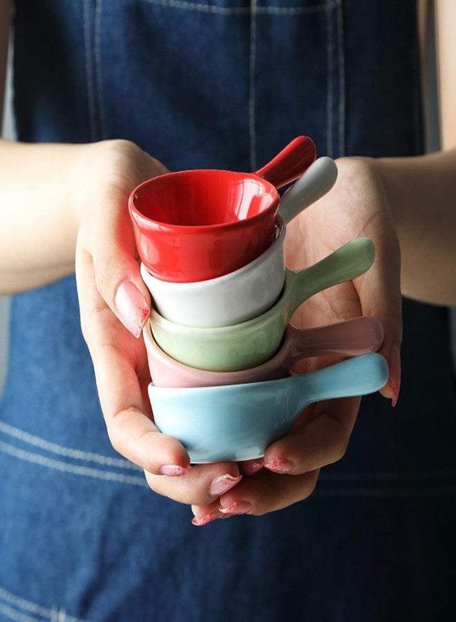 HalfofLife Mini Ceramic Dipping Sauce Bowls with Handle, Small Bowls/Dishes for Sauce, Soy, BBQ and other Party Supplies, Set of 2, 2 Oz Capacity (White) - Image 5