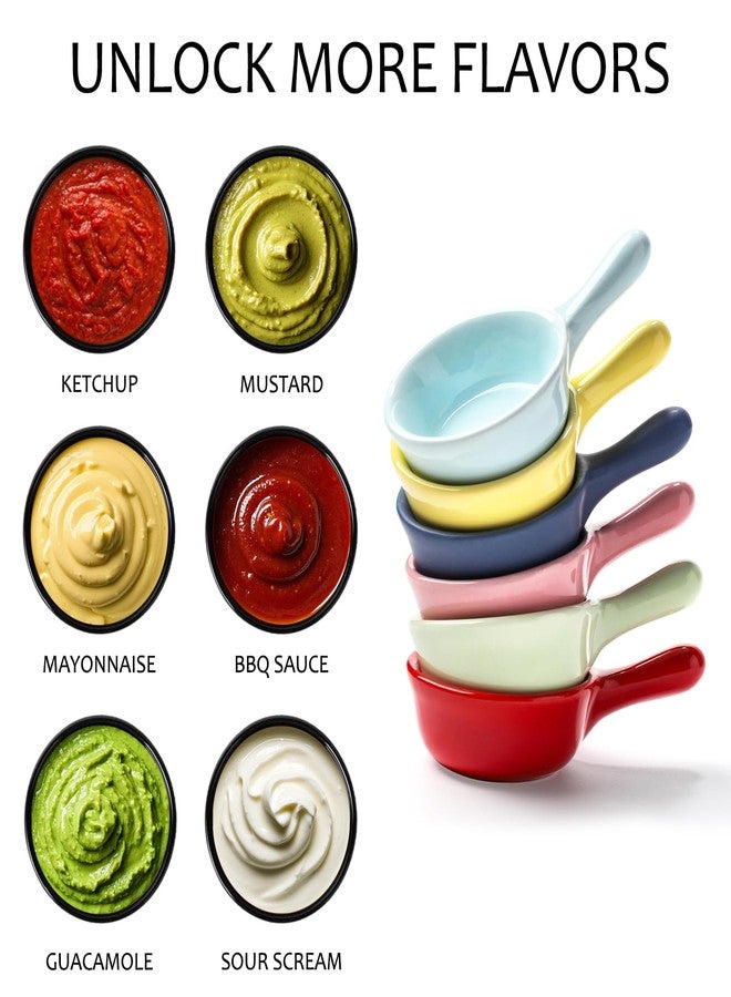 HalfofLife Mini Ceramic Dipping Sauce Bowls with Handle, Small Bowls/Dishes for Sauce, Soy, BBQ and other Party Supplies, Set of 2, 2 Oz Capacity (White) - Image 3