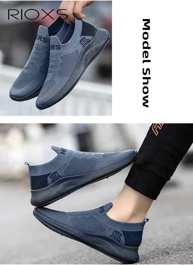 RIOXS Men's Running Shoes, Low Top Sneaker For Men, Breathable Sneakers For Hiking Jogging Walking Travel, Soft Sole Sports Shoes, Comfy Athletic Shoes, Mens Tennis Shoes, Casual Work Shopping Shoes, Classic Athlesiure Shoes For Daddy Boyfriend Husband  - Image 4