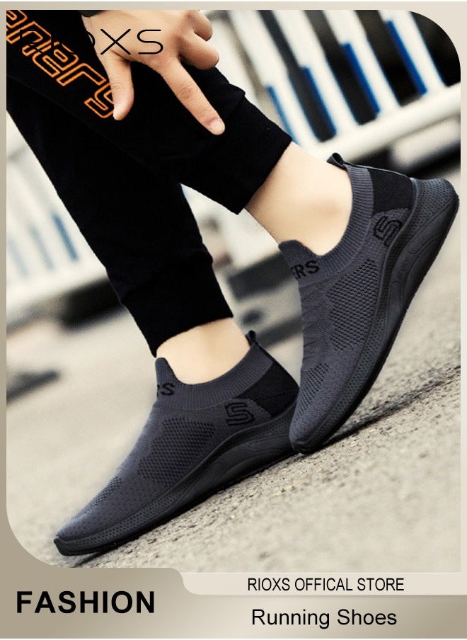 RIOXS Men's Running Shoes, Low Top Sneaker For Men, Breathable Sneakers For Hiking Jogging Walking Travel, Soft Sole Sports Shoes, Comfy Athletic Shoes, Mens Tennis Shoes, Casual Work Shopping Shoes, Classic Athlesiure Shoes For Daddy Boyfriend Husband  - Image 3