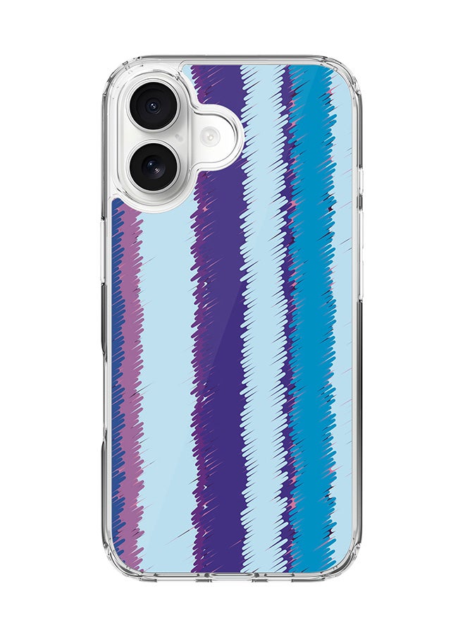 Classic Clear MagSafe Case for iPhone 17 , Hybrid Soft Case Flexible Edges Anti Drop TPU PC Gel Thin Transparent Cover [ Designed for iPhone 17 ] - Lines Of Violet Full Print