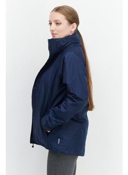 Trespass Women Plain Bomber Jacket, Navy Blue  - Image 3