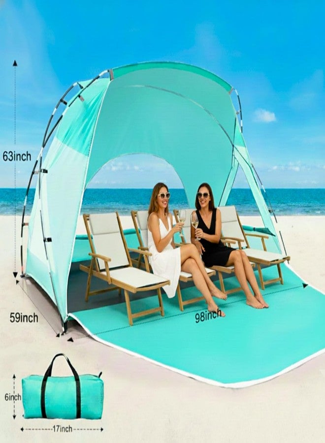 Etto Beach Tent for 4-6 People, Waterproof Portable Sun Shelter with UPF 50+ UV Protection, Easy Setup - Image 2