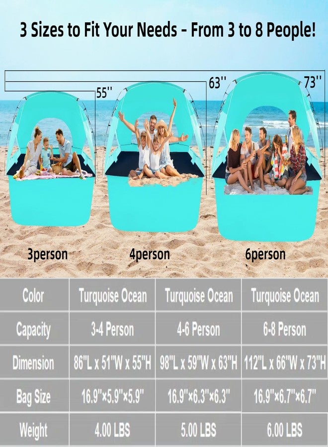 Etto Beach Tent for 4-6 People, Waterproof Portable Sun Shelter with UPF 50+ UV Protection, Easy Setup - Image 5