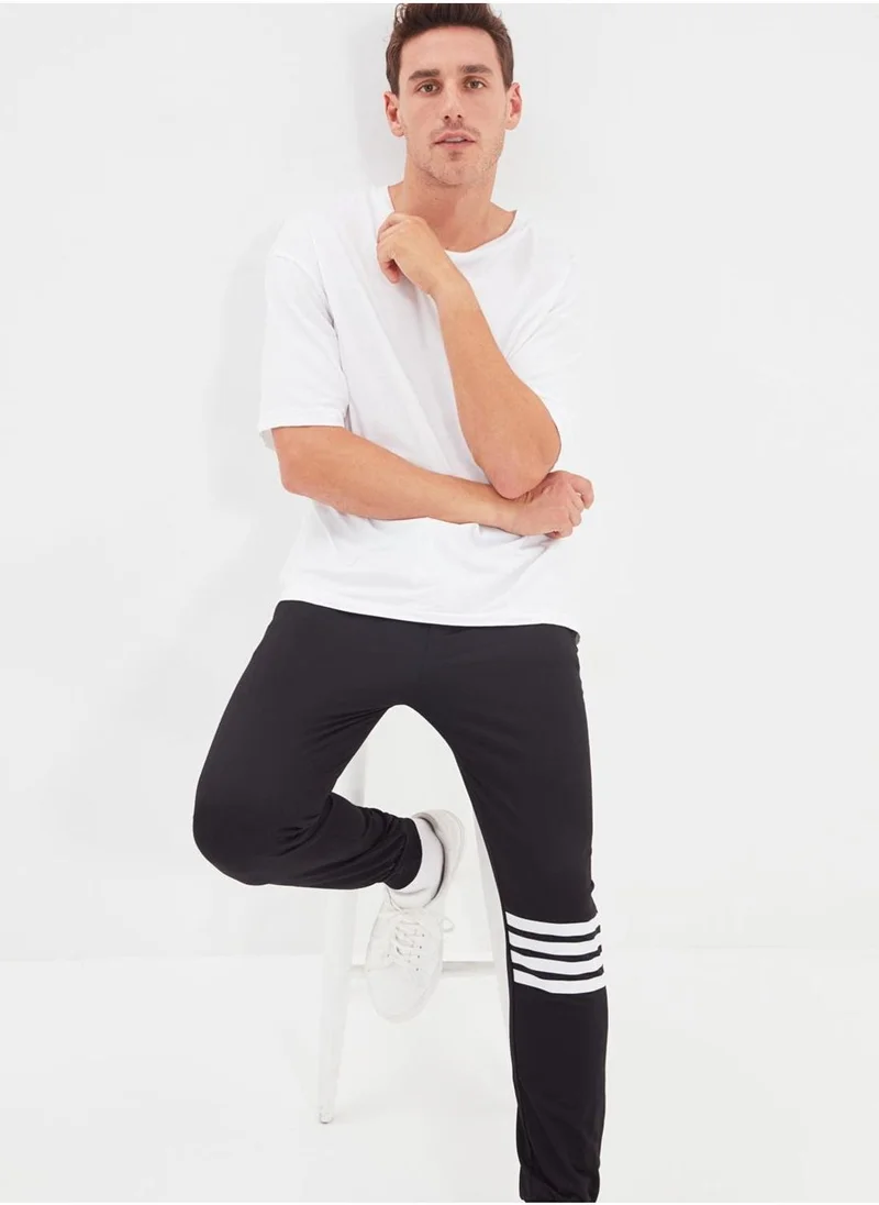 trendyol Stripe Cuffed Sweatpants