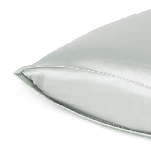 Oussum Satin Pillow Cover Pillowcase Soft & Comfortable Silky for Hair & Skin Bedroom Decor Single Pcs Free Scrunchi (Lumbar, Silver Gray) - Image 4