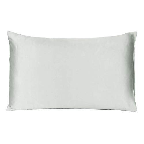 Oussum Satin Pillow Cover Pillowcase Soft & Comfortable Silky for Hair & Skin Bedroom Decor Single Pcs Free Scrunchi (Lumbar, Silver Gray) - Image 2