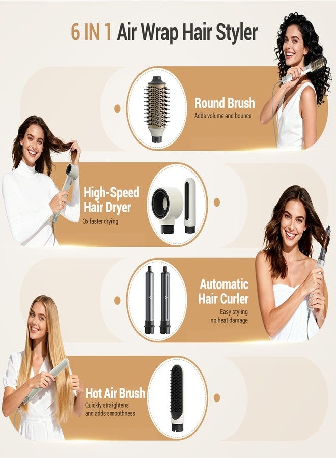 Zephyrluxe 6 in 1 Hair Styler, High Speed Ionic Hair Dryer with Auto-Wrap Curlers, Blow Dryer Oval Brush & Volumizer, Hot Air Styler for Fast Drying,Curling, Smoothing & Volume, Hair Curler with Travel Case - Image 2