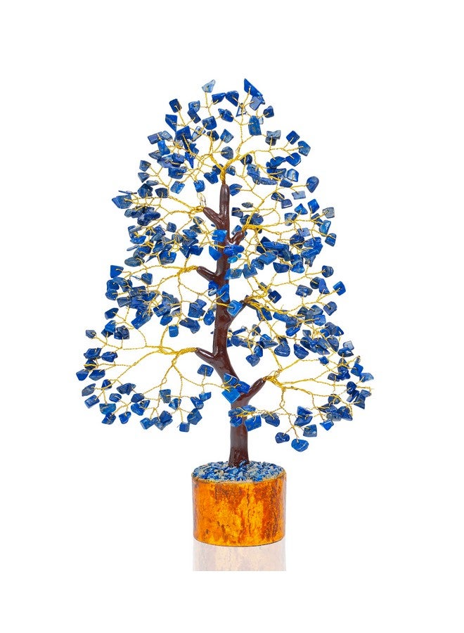 Crocon Lapis Lazuli Crystal Tree Gemstone Tree Of Life Chakra Tree For Positive Energy Handmade Blue Healing Stone Third Eye Chakra Healing Tree Feng Shui Money Tree Decor Spiritual Gift - Image 1