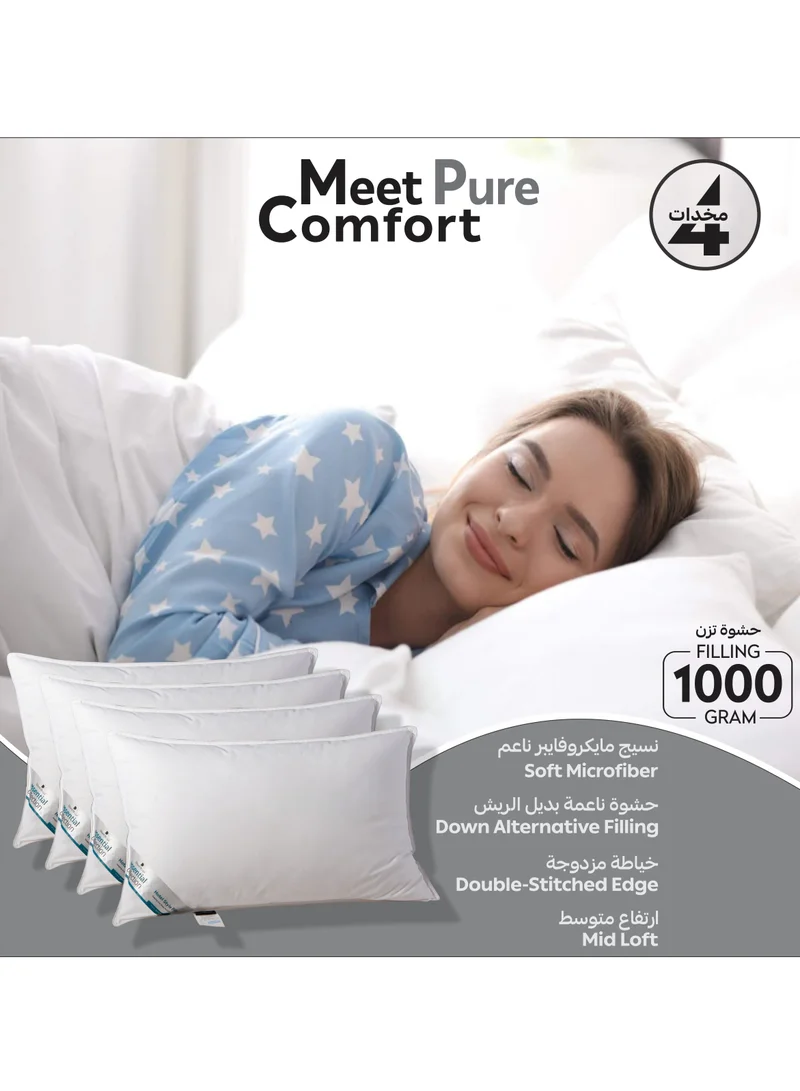 Donetella Hotel Style Classic White Package 6 Pcs Comforter Set White +Mattress Topper + 4 Pillows King
