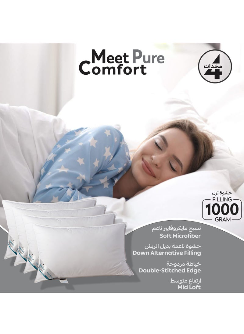 Donetella - Hotel Style Classic White Package 6 Pcs Comforter Set White +Mattress Topper + 4 Pillows King - Image 1