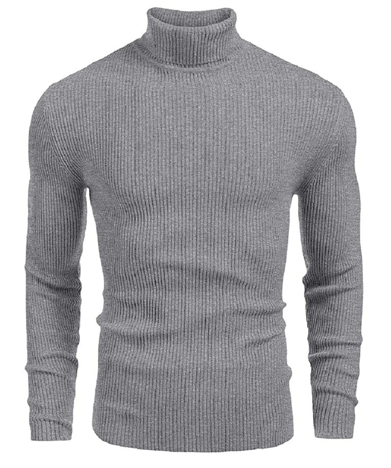NORTHWIND Men's High and Turtle Neck Cotton T-Shirt (Grey Melange, X-Large), Slim Fit - Image 1