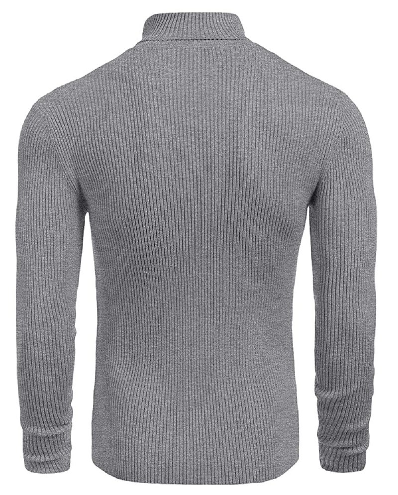 NORTHWIND Men's High and Turtle Neck Cotton T-Shirt (Grey Melange, X-Large), Slim Fit - Image 3