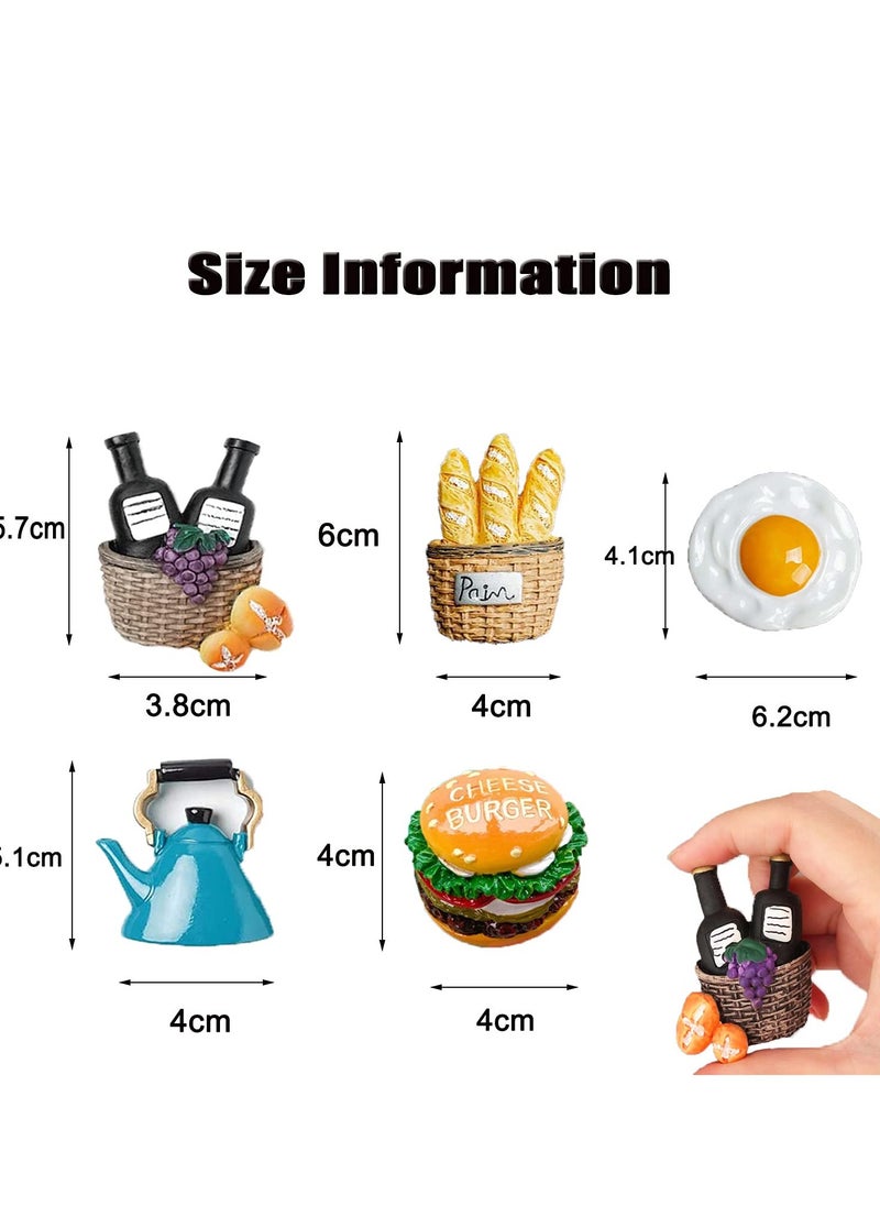 Generic - 3D Fun Food Refrigerator Magnets - Decorative Simulated Food Ornaments & Message Stickers for Refrigerators, Whiteboards, Maps, Calendars, and More (Set of 5) - Image 1