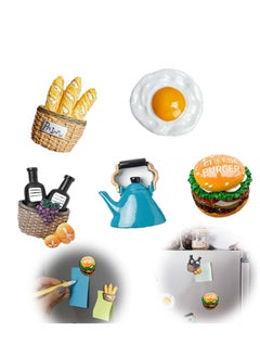 3D Fun Food Refrigerator Magnets - Decorative Simulated Food Ornaments & Message Stickers for Refrigerators, Whiteboards, Maps, Calendars, and More (Set of 5)