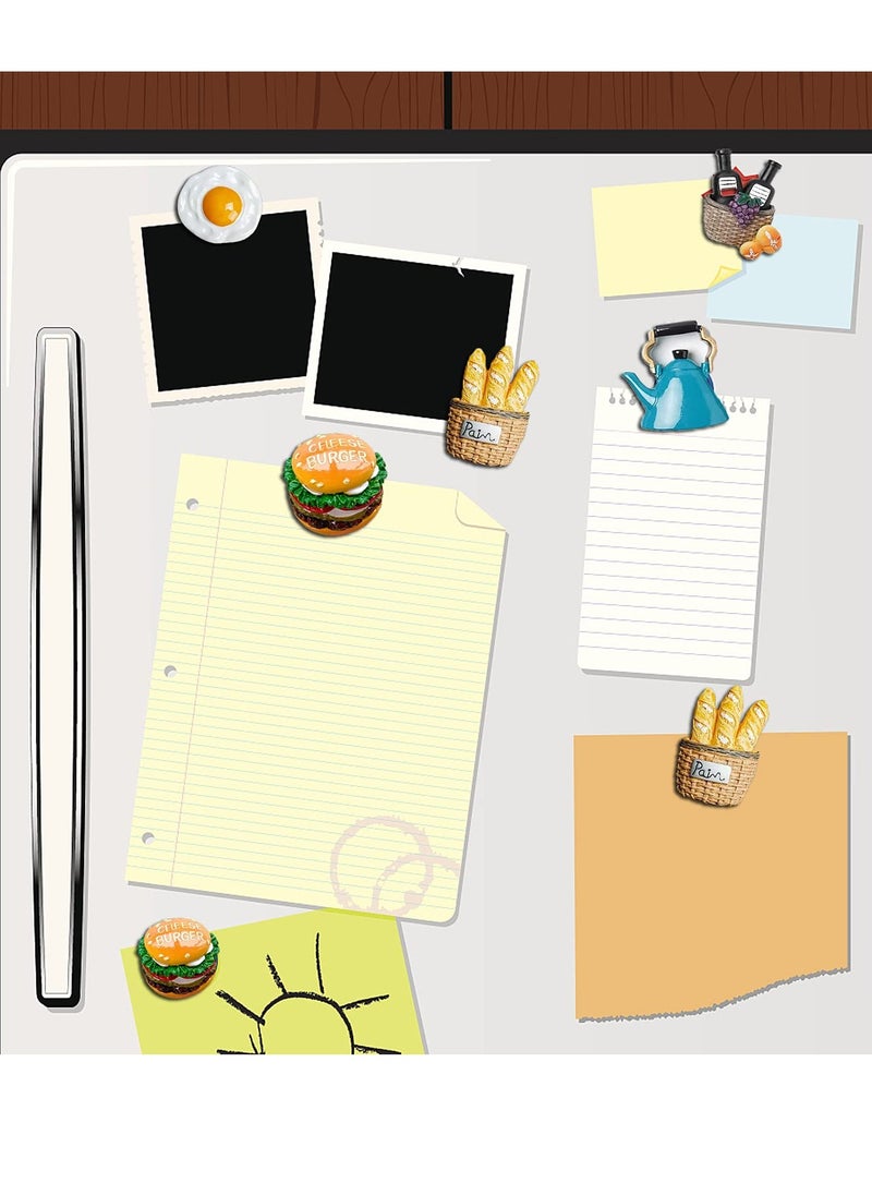 Generic - 3D Fun Food Refrigerator Magnets - Decorative Simulated Food Ornaments & Message Stickers for Refrigerators, Whiteboards, Maps, Calendars, and More (Set of 5) - Image 1