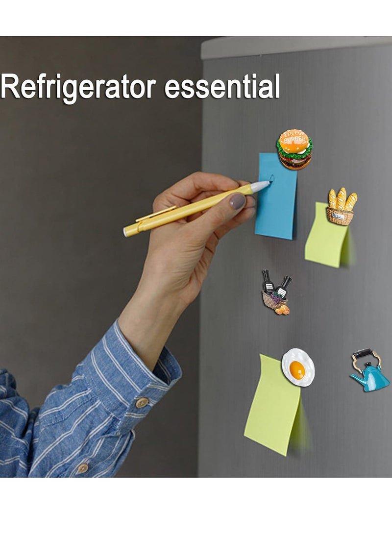 Generic - 3D Fun Food Refrigerator Magnets - Decorative Simulated Food Ornaments & Message Stickers for Refrigerators, Whiteboards, Maps, Calendars, and More (Set of 5) - Image 1