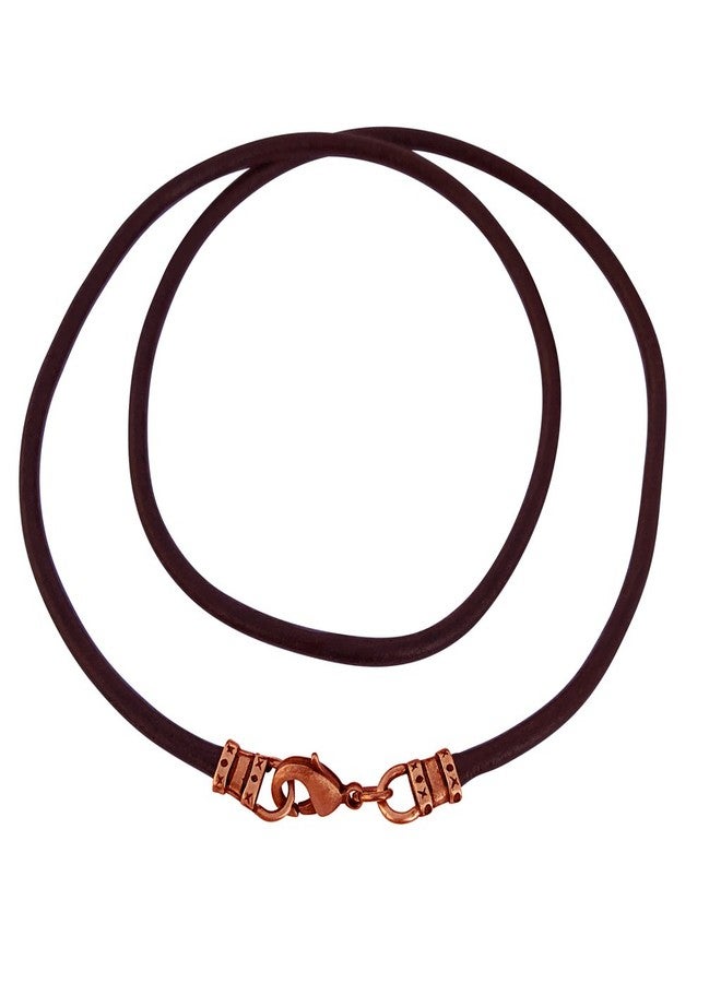 DragonWeave Antique Copper 3mm Thick Brown Leather Cord Necklace - 30 inches - Image 2