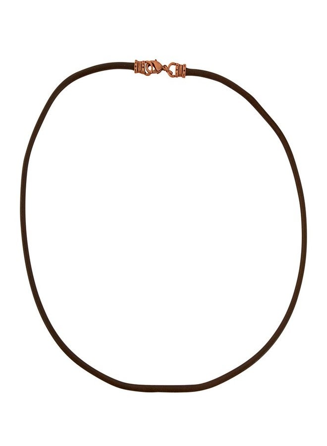 DragonWeave Antique Copper 3mm Thick Brown Leather Cord Necklace - 30 inches - Image 1