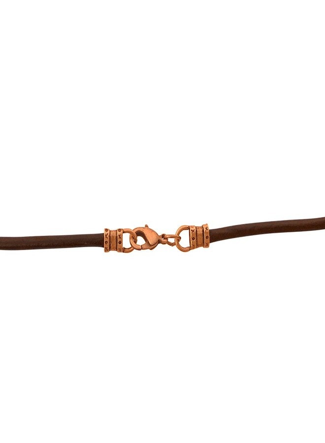 DragonWeave Antique Copper 3mm Thick Brown Leather Cord Necklace - 30 inches - Image 3