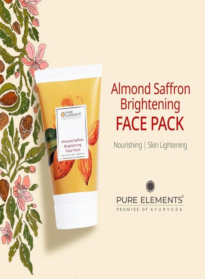 PURE ELEMENTS Almond Saffron Brightening Face Pack For Skin Brightening & Tan Removal with Badam, Kesar & Milk - Paraben & Sulphate Free - 100 GM - Image 2