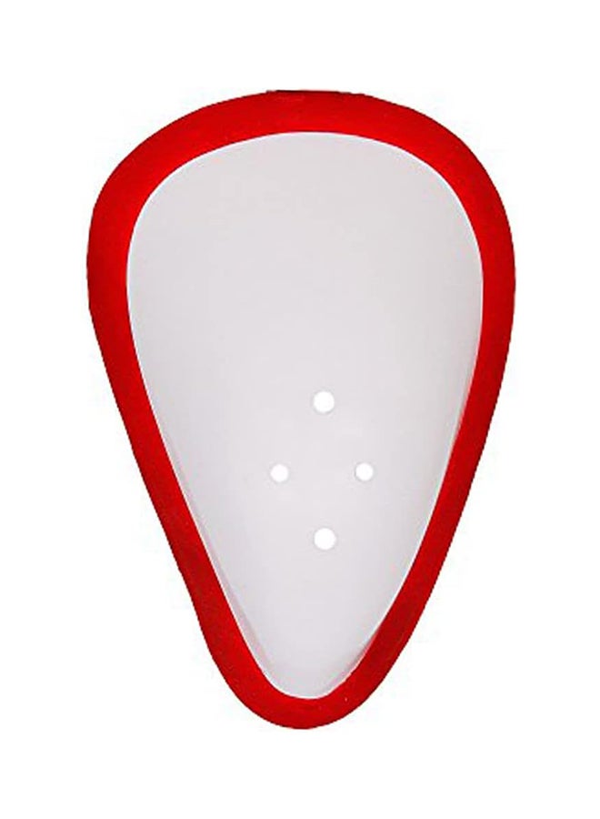 DSC Glider Cricket Abdominal Guard (White and Red, Size: Youth) | Material:  Cotton and Poly | For Workout, Gym, Cricket and Other Sports | Border bound with foam casing - Image 2