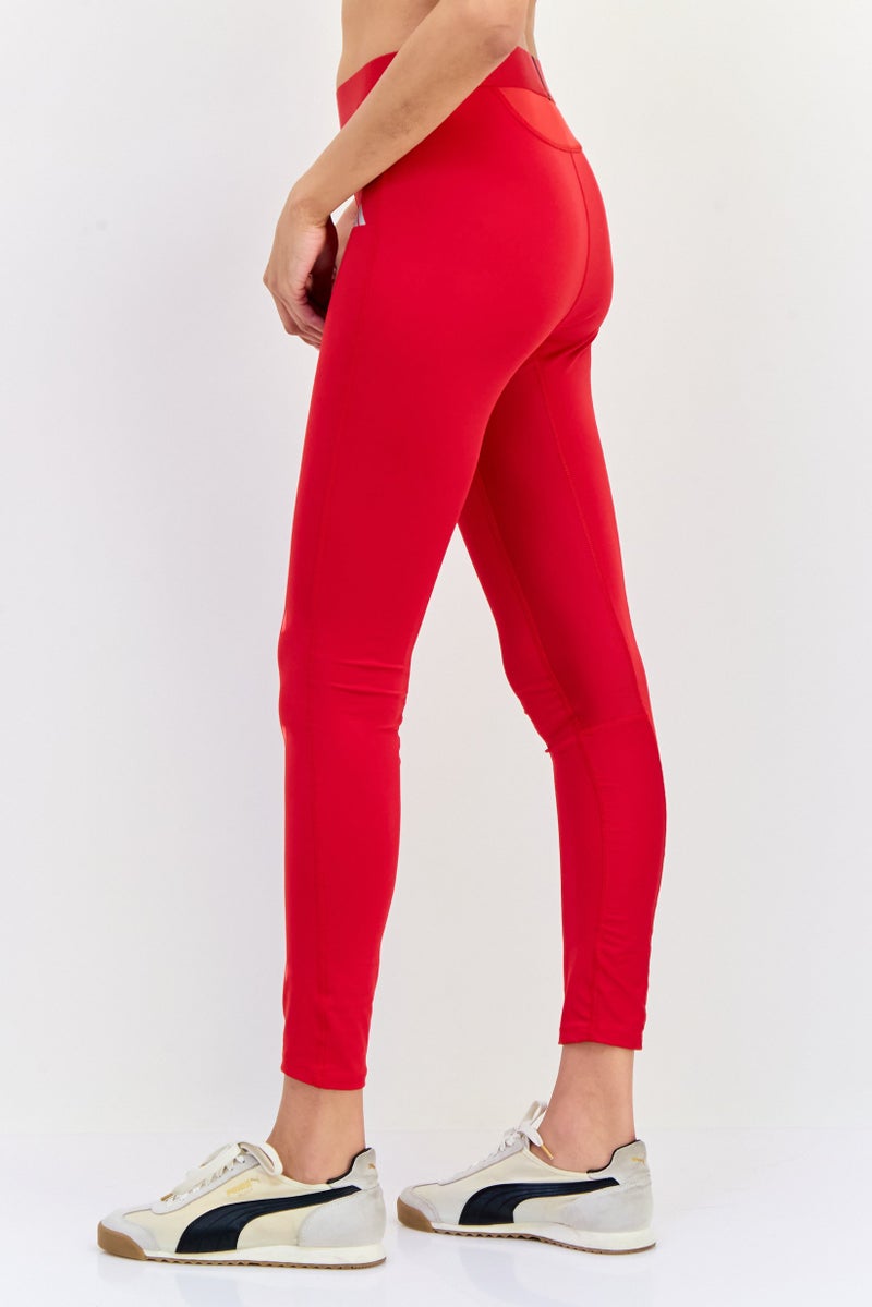 Adidas Women Sportswear Fit Brand Logo Training Tights, Red - Image 3