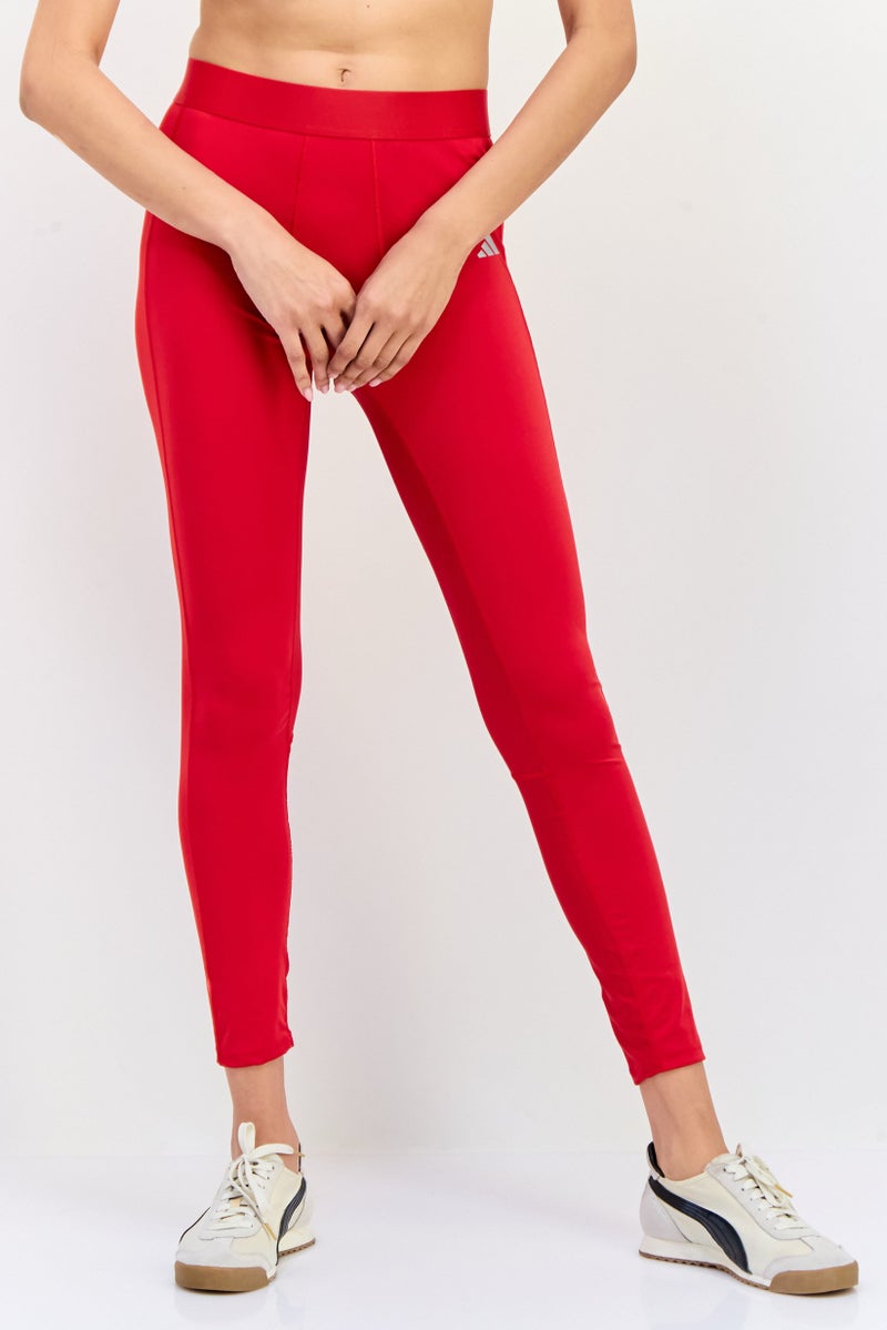 Adidas Women Sportswear Fit Brand Logo Training Tights, Red - Image 1
