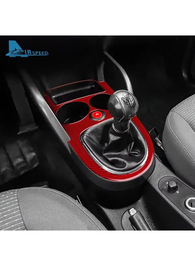 Red Carbon Fiber Gear Shift Frame Panel Sticker For Seat Altea 2004 2016 LHD RHD - Image 5